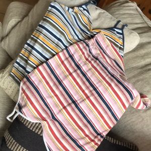 2 striped summer Tank Tops size Large